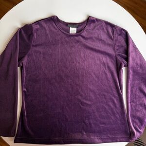 Herman Geist Made USA Velvet Top Purple Long Sleeve XXL but fits like L Vintage